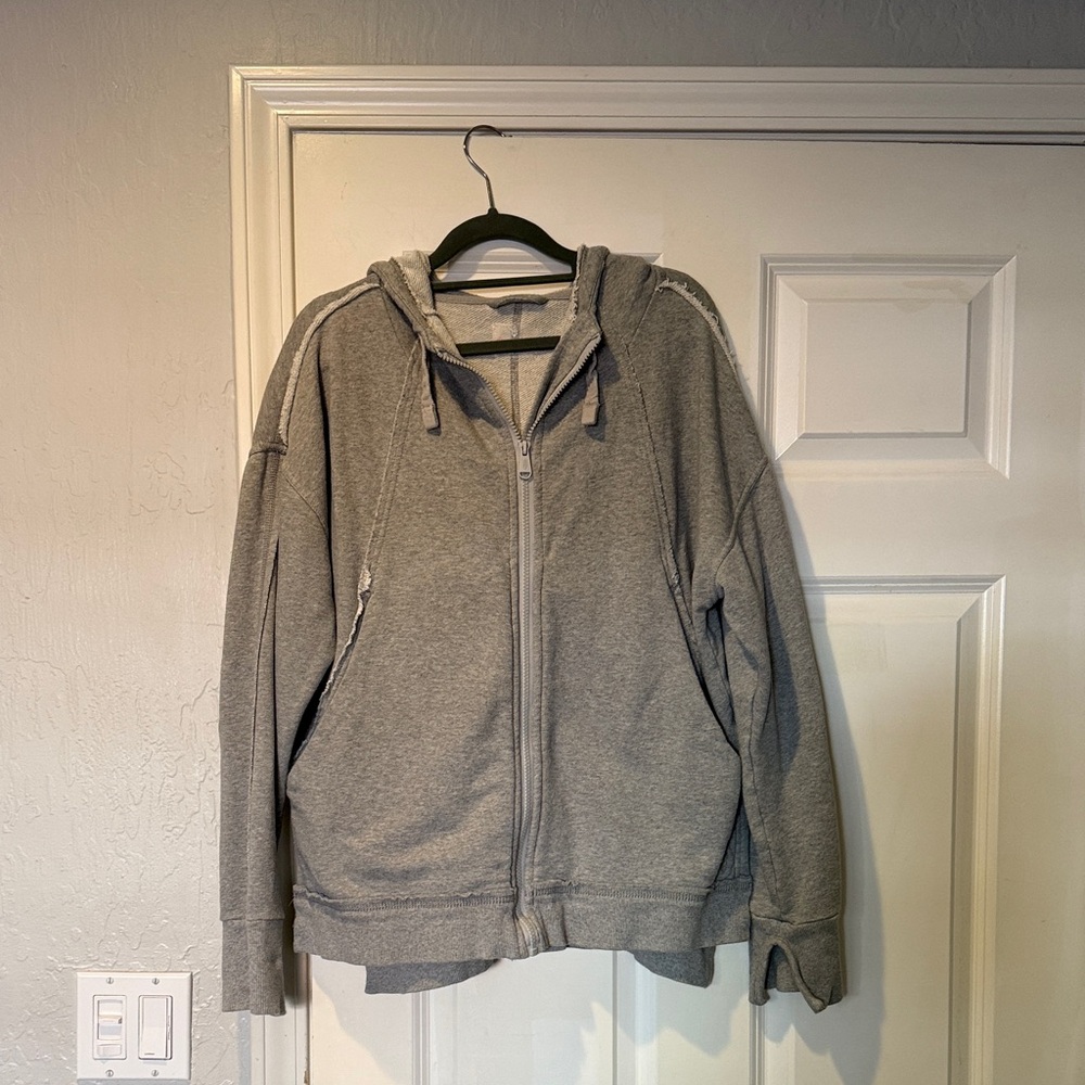 FP Movement by Free People Gray Zip-Up Hoodie